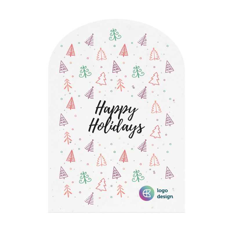 Halbrunde Samenpapier Karte | Weihnachten