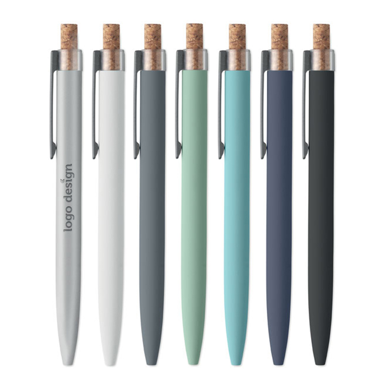 Kugelschreiber aus recyceltem Aluminium mit Kork