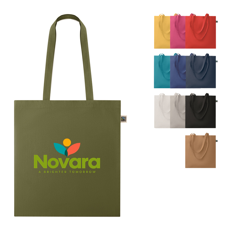 Farbige Fairtrade-Tragetasche