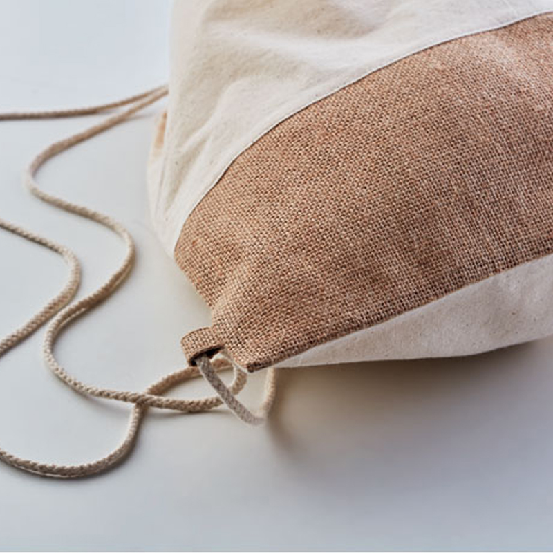 Rucksack Baumwolle mit Jute - Bild 3