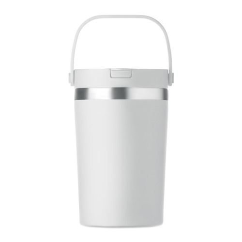 Doppelwandiger Becher mit Strohhalm