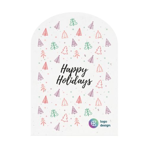 Halbrunde Samenpapier Karte | Weihnachten - Bild 1
